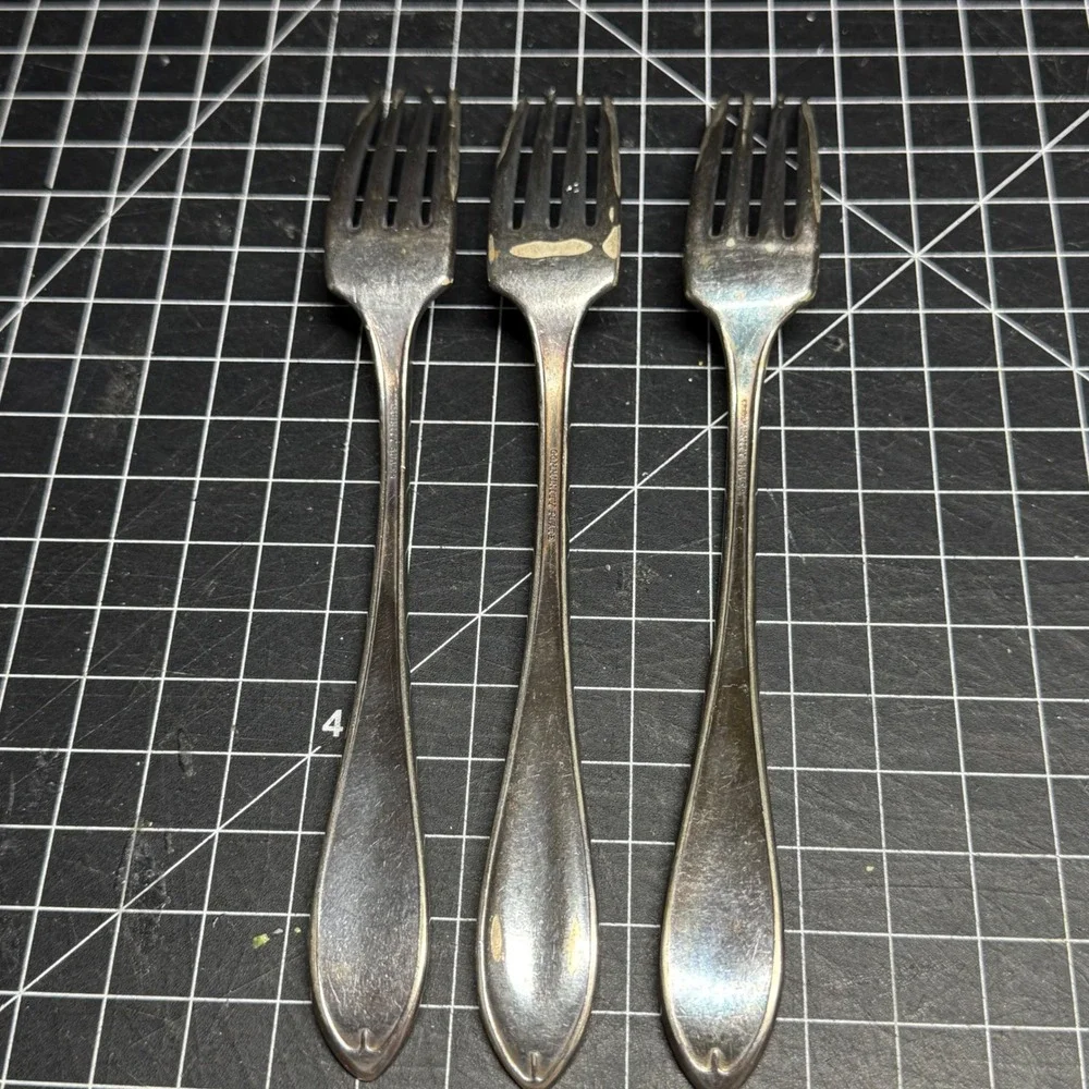 Vtg Community Silver Patrician Pattern Dinner Forks Set of 3 Silverplate 7.5in